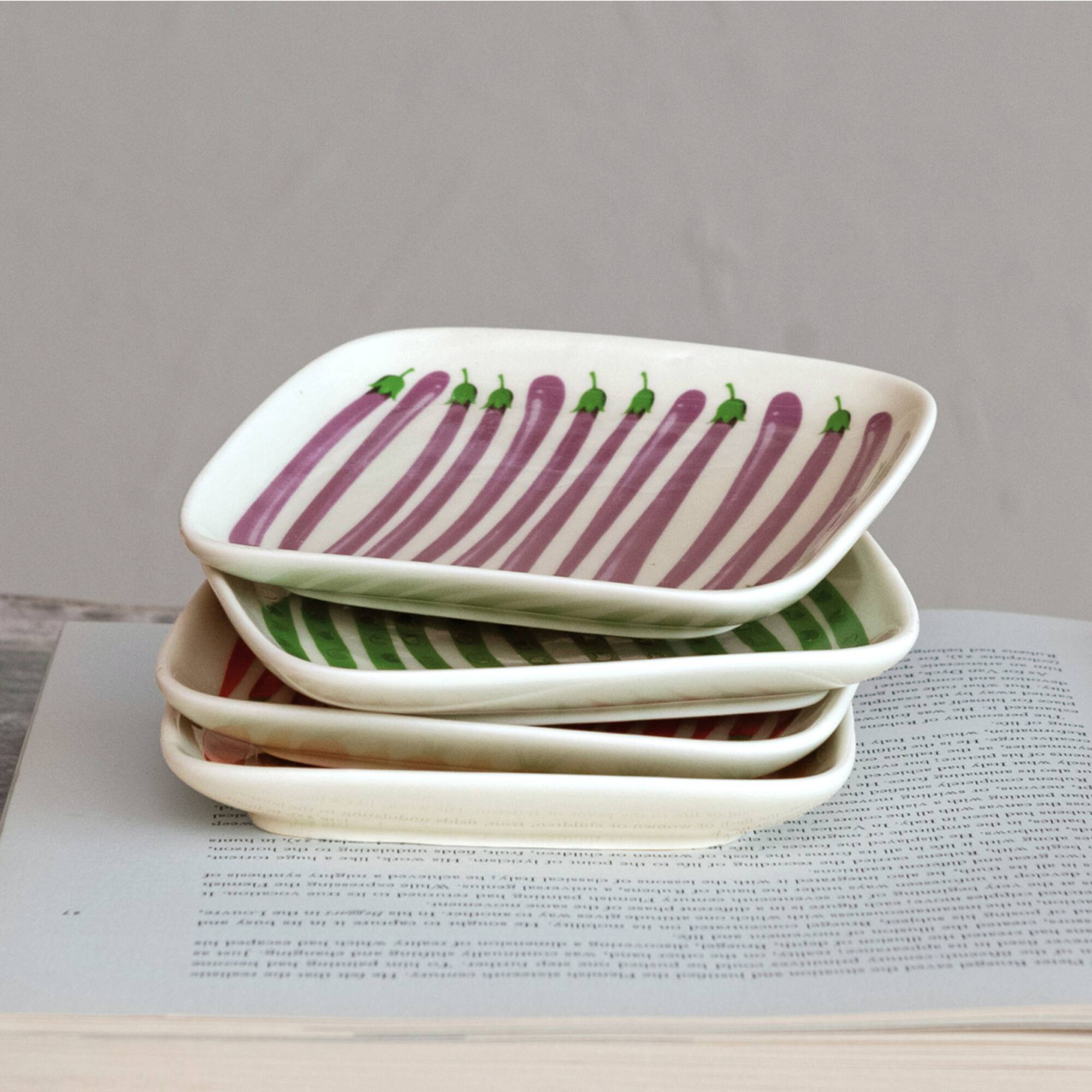 Hello Honey® 6" Vegetable Square Stoneware Plate, 12ct.